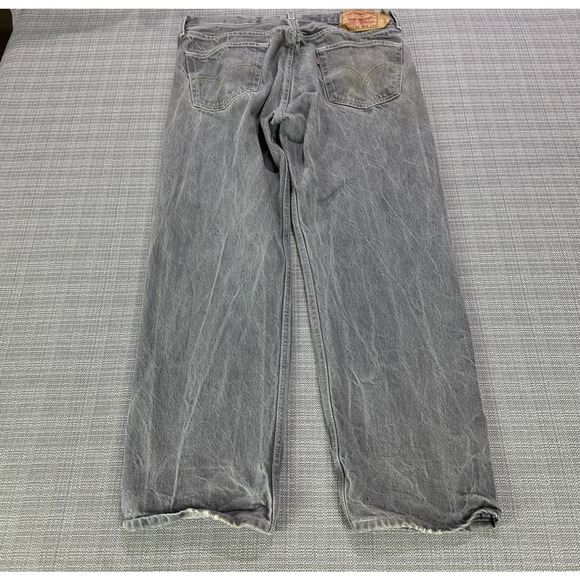 Levis 501XX Jeans Mens 36x30 tag actual 34x27 Straight Fit Grey Button Fly - Picture 11 of 13